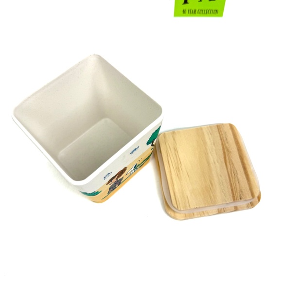 Peanuts Snoopy & Charlie Brown Kitchen Storage Jar – Bamboo Lid | Vintage Cartoo - Picture 6 of 10